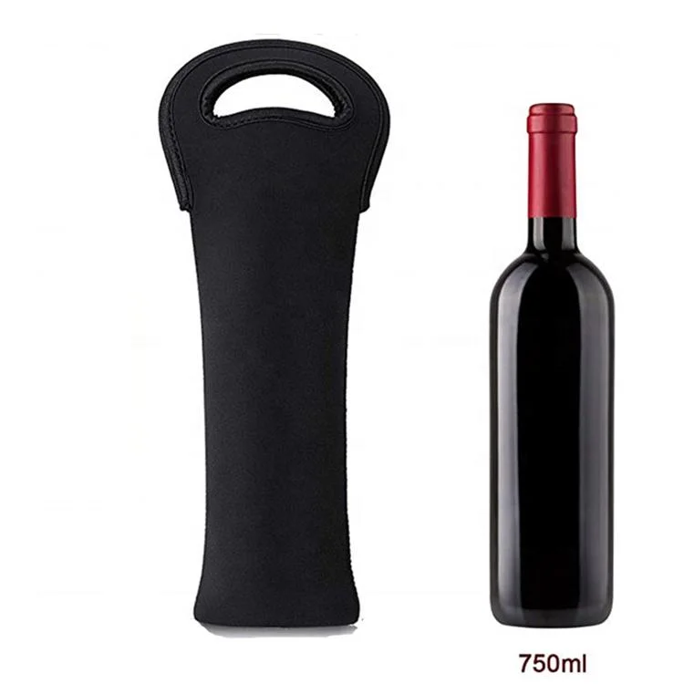 Customized Logo Neoprene Waterproof Single Double Wine Bottle Carrier Tote Bag Red Wine Bottle Sleeve