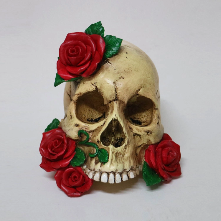 Wholesale White Skull Statue Resin Skull Head Sculpture Halloween Decoration Ornaments Craft Gifts