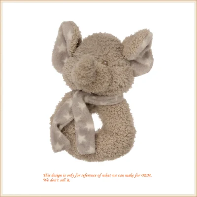 박제 코끼리 맞춤 설계 귀여운 동물 아기 핸드 벨 반지 박제 장난감