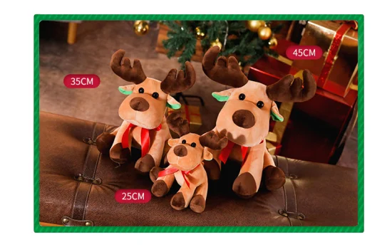 크리스마스 앉아있는 동물 무스 인형 봉제 어린이 선물 장난감