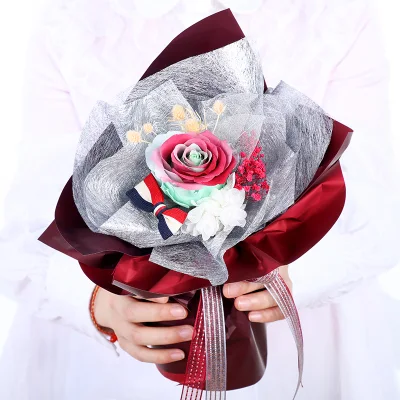 포에버 장미 꽃다발, 수제 보존 진짜 장미 꽃잎, 영원한 장미, 크리스마스, 발렌타인 데이, 생일, 기념일, 어머니날 여성을 위한 독특한 선물