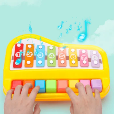 해피 빅 실로폰 플레이어는 어린이 장난감을위한 8 톤 유아 음악 조기 학습 교육 대화 형 장난감을 재생합니다.