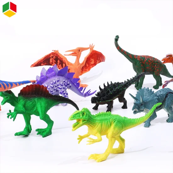 QS 6PCS 어린이를위한 7 인치 교육 공룡 동물 모델 장난감 하드 플라스틱 그림 장난감 어린이 크리스마스 선물